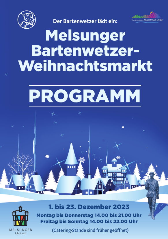 Programmflyer Titelseite Bartenwetzer Weihnachtsmarkt 2023